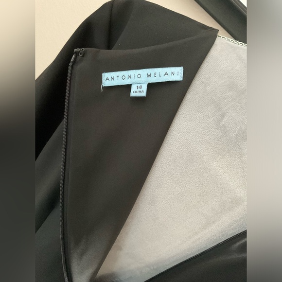 ANTONIO MELANI BLACK ISA DRESS SIZE 14 NEW WITH TAGS GOLDEN SOIRÉE - Picture 4 of 5